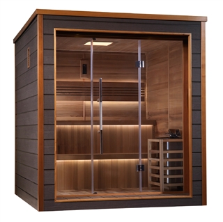 Golden Designs GDI-8206-01 Bergen 6 Person Outdoor-Indoor Traditional Sauna - Canadian Red Cedar Interior (New)